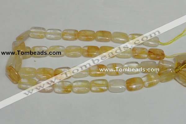 CYC09 15.5 inches 15*20mm rectangle yellow crystal quartz beads