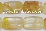 CYC10 15.5 inches 18*25mm rectangle yellow crystal quartz beads