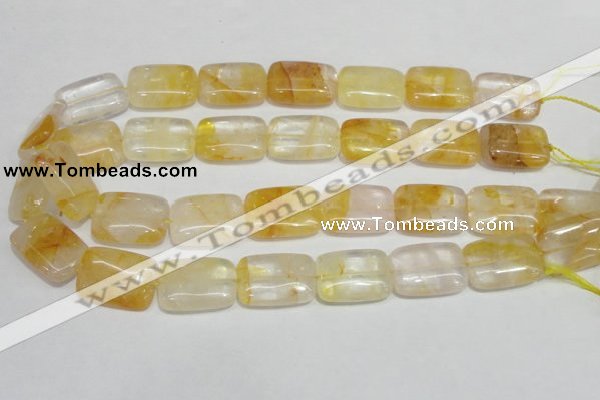 CYC10 15.5 inches 18*25mm rectangle yellow crystal quartz beads