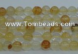 CYC101 15.5 inches 6mm round yellow crystal quartz beads