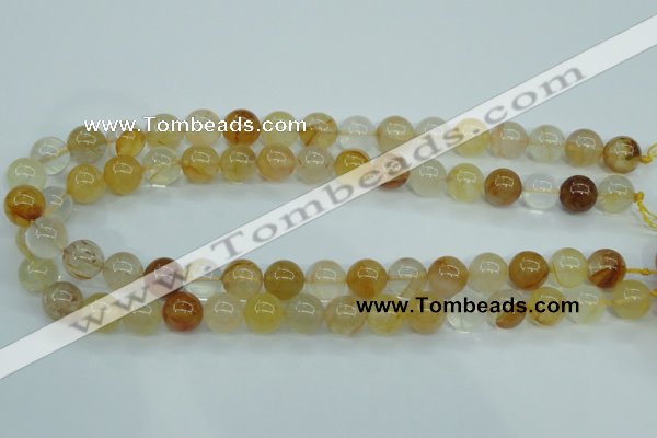 CYC104 15.5 inches 12mm round yellow crystal quartz beads