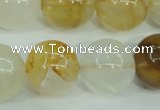 CYC107 15.5 inches 18mm round yellow crystal quartz beads