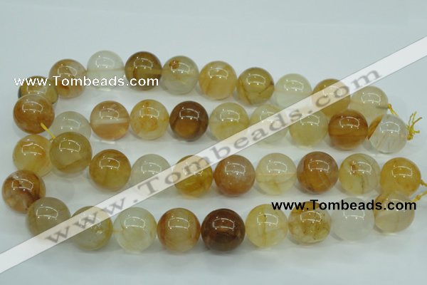 CYC108 15.5 inches 20mm round yellow crystal quartz beads