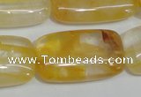 CYC11 15.5 inches 20*35mm rectangle yellow crystal quartz beads