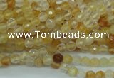 CYC110 15.5 inches 4mm faceted round yellow crystal quartz beads