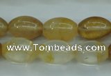 CYC120 15.5 inches 12*16mm rice yellow crystal quartz beads