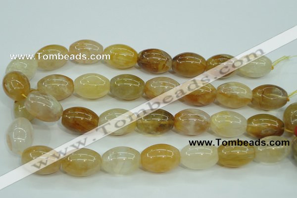 CYC125 15.5 inches 18*25mm rice yellow crystal quartz beads