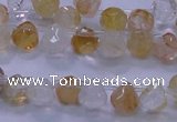 CYC135 Top drilled 7*7mm faceted teardrop yellow quartz beads