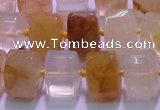 CYC138 15.5 inches 11*15*15mm faceted triangle yellow quartz beads