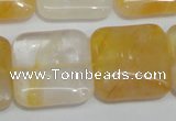 CYC14 15.5 inches 25*25mm square yellow crystal quartz beads