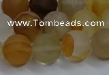 CYC143 15.5 inches 10mm round matte yellow quartz beads wholesale