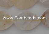 CYC204 15.5 inches 20*30mm twisted & faceted teardrop yellow quartz beads