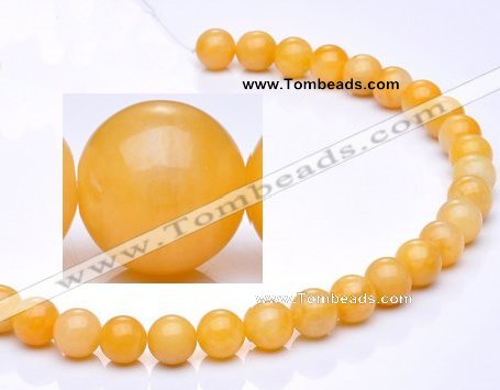 CYJ01 16 inches 4mm round yellow jade gemstone beads Wholesale