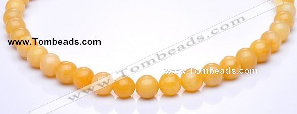 CYJ03 16 inches 8mm round yellow jade gemstone beads Wholesale