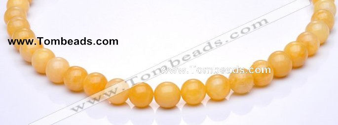 CYJ06 14mm round 16 inches yellow jade gemstone beads Wholesale