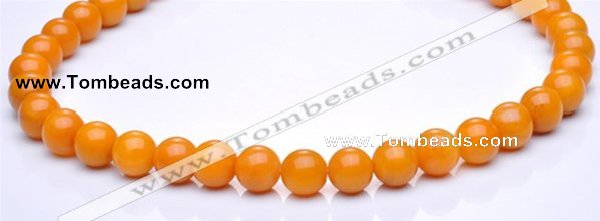 CYJ15 14mm round 16 inches yellow jade gemstone beads Wholesale