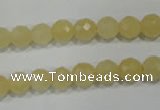 CYJ152 15.5 inches 8mm faceted round yellow jade beads wholesale