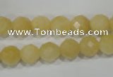 CYJ153 15.5 inches 10mm faceted round yellow jade beads wholesale