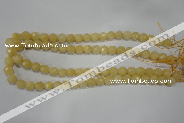 CYJ153 15.5 inches 10mm faceted round yellow jade beads wholesale