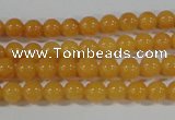 CYJ158 15.5 inches 4mm round yellow jade beads wholesale