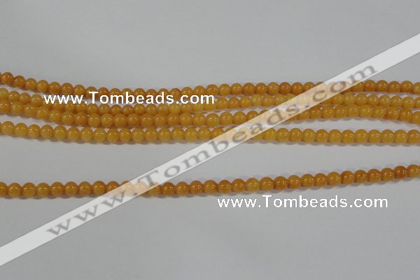 CYJ158 15.5 inches 4mm round yellow jade beads wholesale