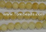 CYJ161 15.5 inches 8mm round yellow jade beads wholesale