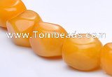 CYJ19 13*18mm irregular yellow jade gemstone beads Wholesale