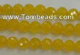 CYJ201 15.5 inches 6mm faceted round yellow jade beads wholesale