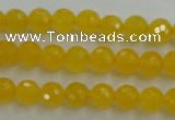 CYJ201 15.5 inches 6mm faceted round yellow jade beads wholesale