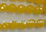 CYJ203 15.5 inches 10mm faceted round yellow jade beads wholesale