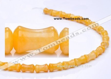 CYJ21 9*13mm bone shape yellow jade gemstone beads Wholesale