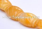 CYJ22 14*20mm flat drum yellow jade gemstone beads Wholesale