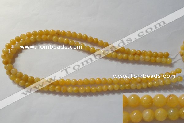 CYJ251 15.5 inches 6mm round yellow jade beads wholesale