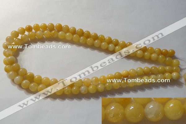 CYJ252 15.5 inches 8mm round yellow jade beads wholesale