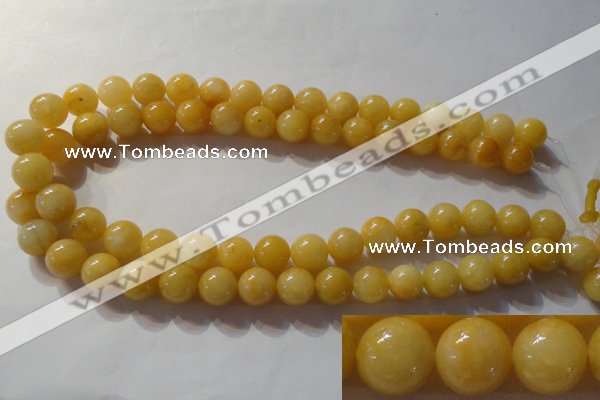 CYJ254 15.5 inches 12mm round yellow jade beads wholesale