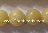 CYJ257 15.5 inches 18mm round yellow jade beads wholesale