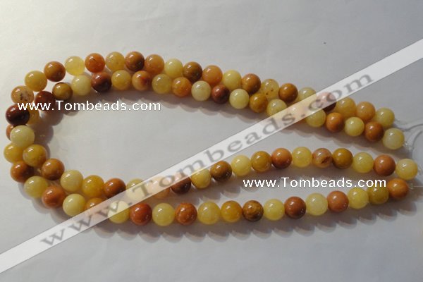 CYJ263 15.5 inches 10mm round mixed color yellow jade beads wholesale