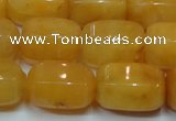 CYJ271 15.5 inches 10*14mm faceted tube yellow jade gemstone beads