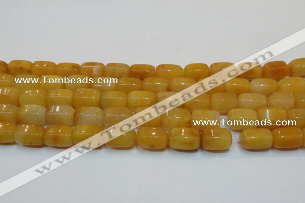 CYJ271 15.5 inches 10*14mm faceted tube yellow jade gemstone beads