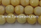 CYJ312 15.5 inches 8mm faceted round yellow jade beads wholesale