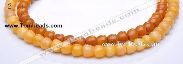 CYJ32 8*8mm bread shape yellow jade gemstone beads Wholesale