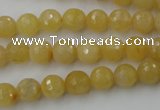 CYJ321 15.5 inches 8mm faceted round yellow jade beads wholesale