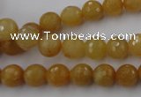 CYJ323 15.5 inches 8mm faceted round yellow jade beads wholesale