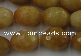 CYJ335 15.5 inches 16*20mm faceted rice yellow jade beads wholesale