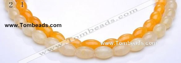 CYJ34 16 inch 10*14mm rice yellow jade gemstone beads Wholesale