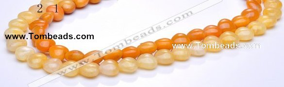 CYJ37 16 inch 12*12mm heart yellow jade gemstone beads Wholesale