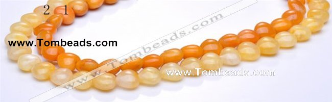 CYJ39 16 inch 20*20mm heart yellow jade gemstone beads Wholesale