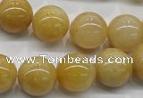 CYJ402 15.5 inches 8mm round yellow jade gemstone beads