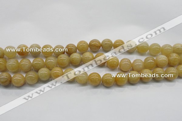 CYJ402 15.5 inches 8mm round yellow jade gemstone beads