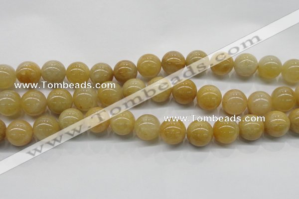 CYJ404 15.5 inches 12mm round yellow jade gemstone beads